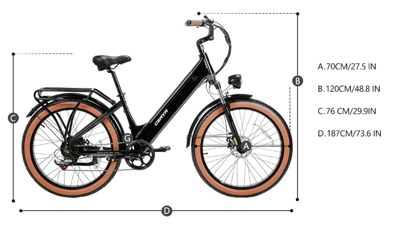 Vélo électrique CEAYA AZ26 dimensions Vélo électrique CEAYA AZ26 dimensions