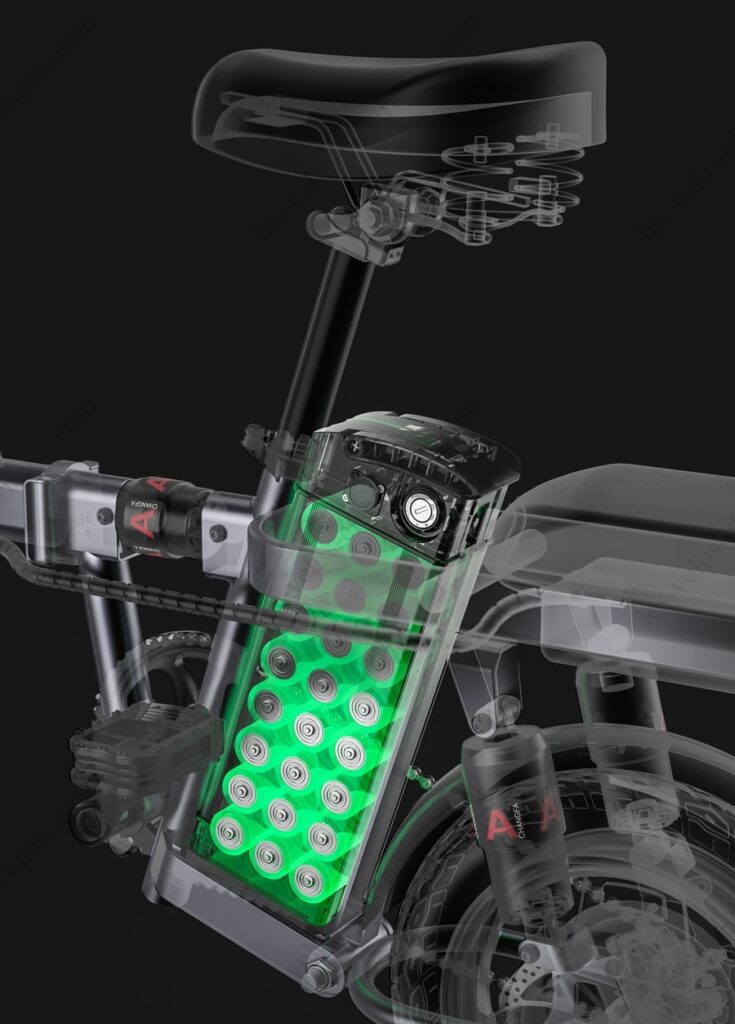 batterie amovible 48V 10Ah mini vélo électrique pliable engwe t14 (13)