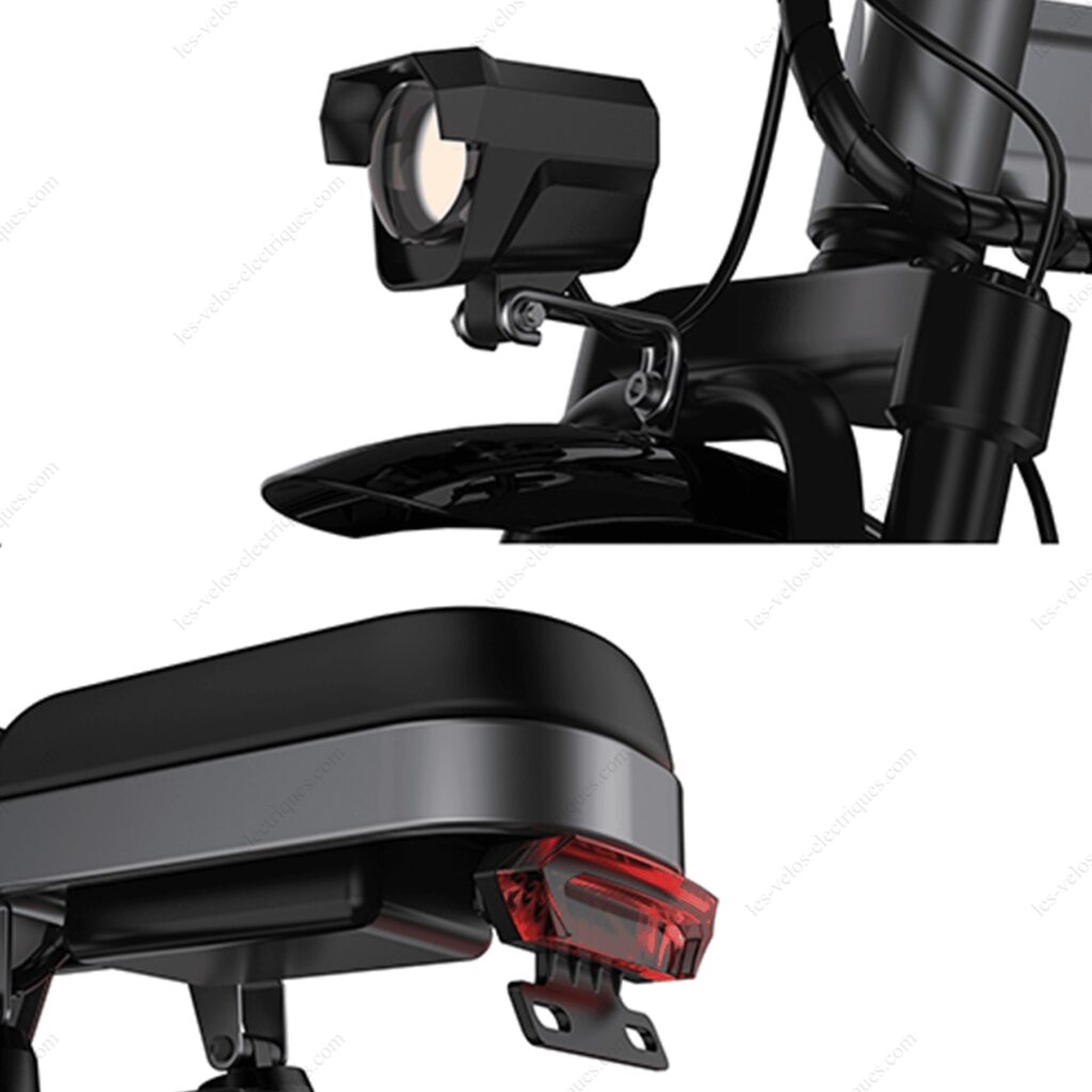 Éclairage LED avant intégré mini vélo électrique pliable engwe t14 (4)