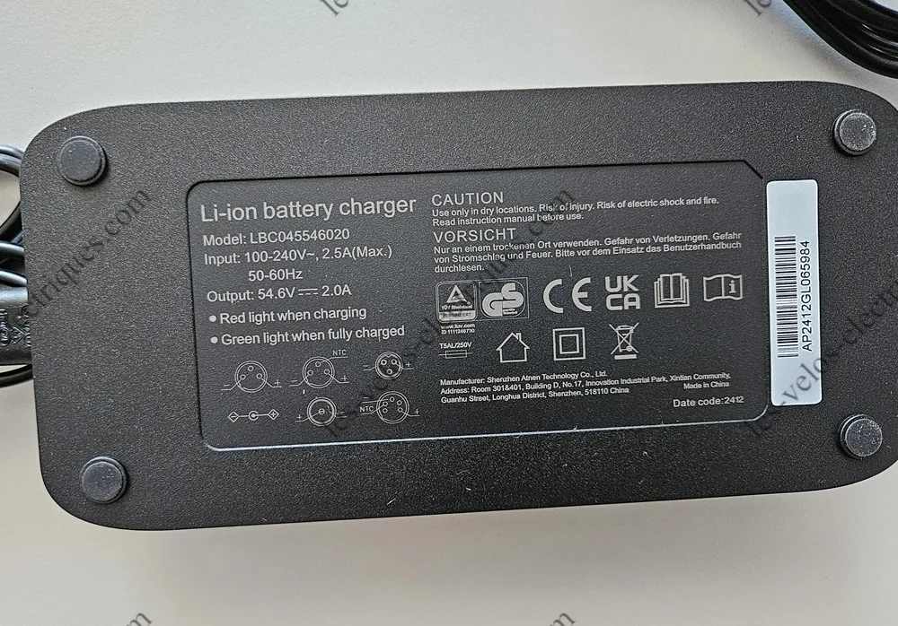 chargeur 2a engwe ep 2 boost