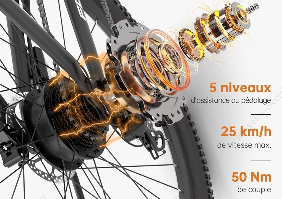 Foride Xtremer 2 est équipé d’un moteur moyeu arrière de 250 W Foride Xtremer 2 est équipé d’un moteur moyeu arrière de 250 W