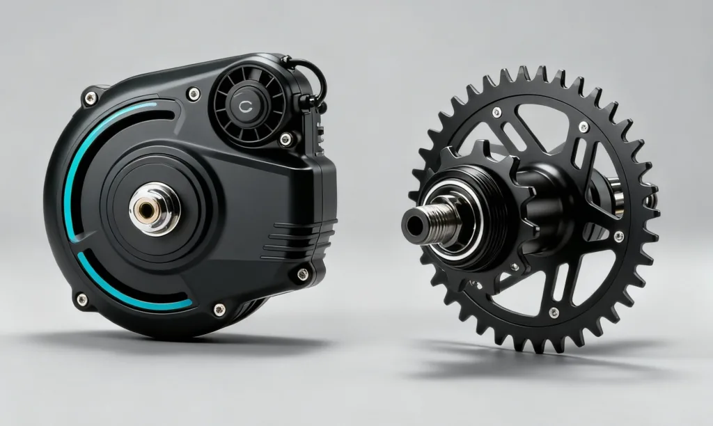 vélo électrique avec moteur central ou moyeu arrière