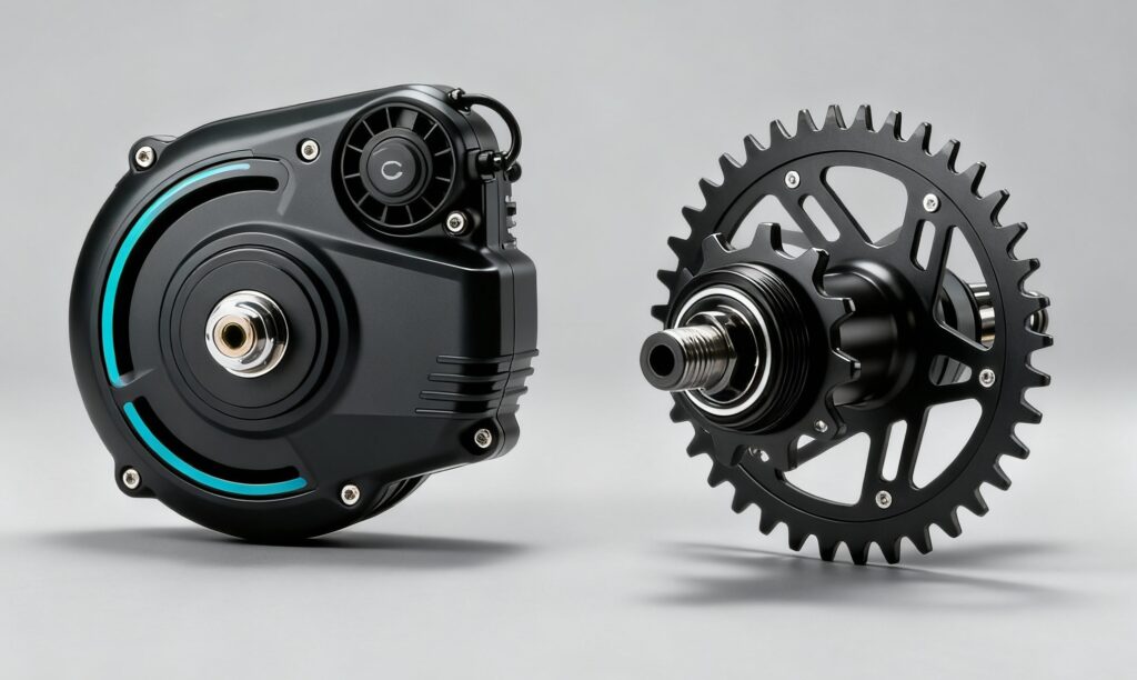 vélo électrique avec moteur central ou moyeu arrière