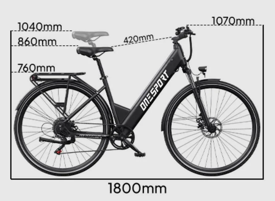 dimensions du vélo onesport ot12