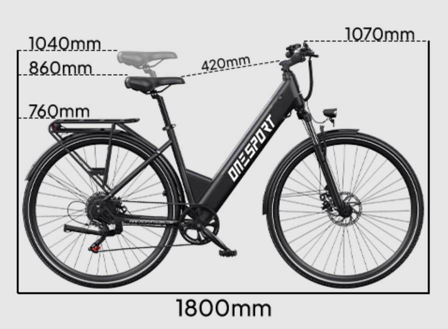 dimensions du vélo onesport ot12